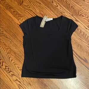 Jones New York Elegant Black Short Sleeve Tee